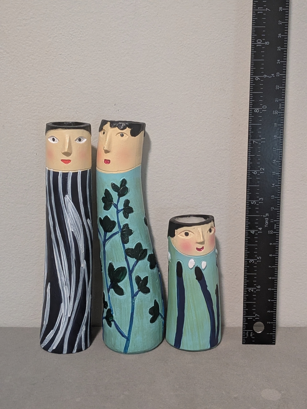 Boho Fun Family Spring Bud Vases Set Of 3 Resin - Picture 9 of 9